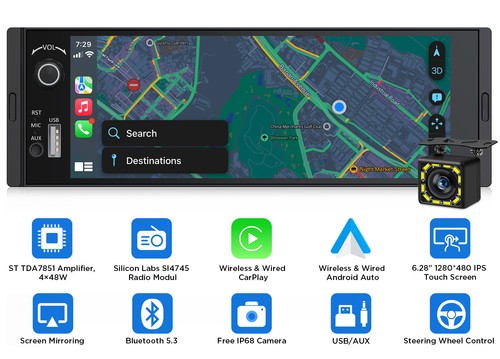 Cam 1din apple carplay - apple,